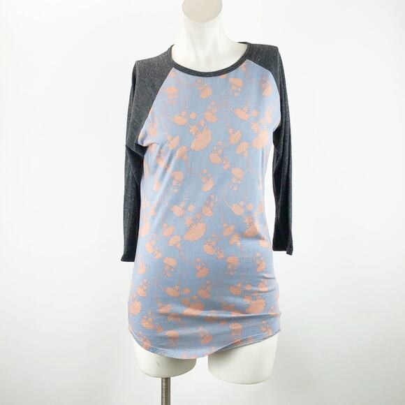 2/$30 Lularoe Small Womens Randy Unicorn Floral Print Baseball Tee - Picture 1 of 8